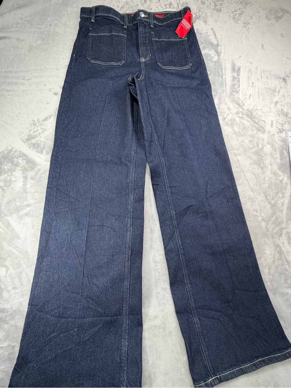 SPANX MARINA Wide-Leg LONG Jeans in Dark Indigo Pant Women’s Blue Winter L